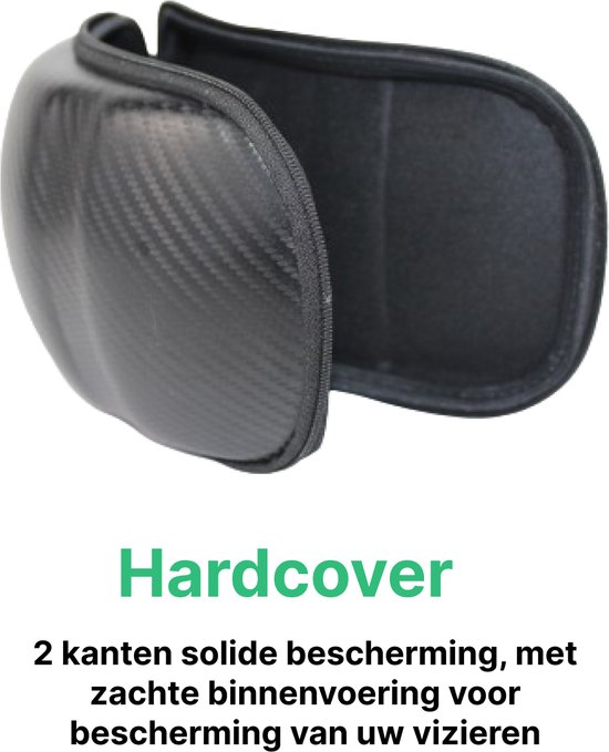 Couverture de visière à couverture rigide avec fermeture éclair et bande élastique. Convient aux visières GOOFF Pilot et Blitz .