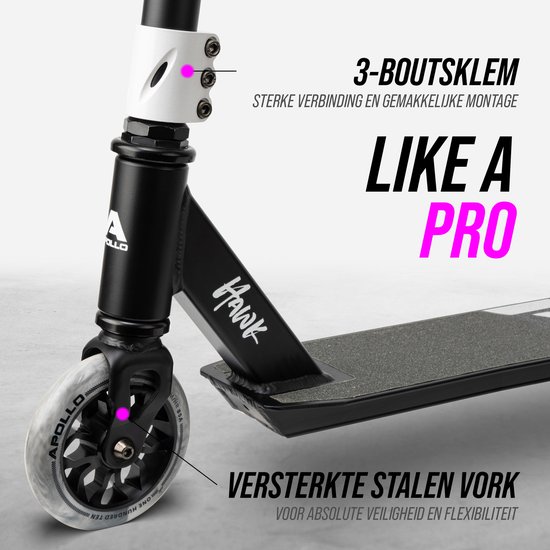 Trottinette freestyle à 360° avec plateau en aluminium ABEC-7 pour enfants/ adolescents/professionnels à partir de 10 ans