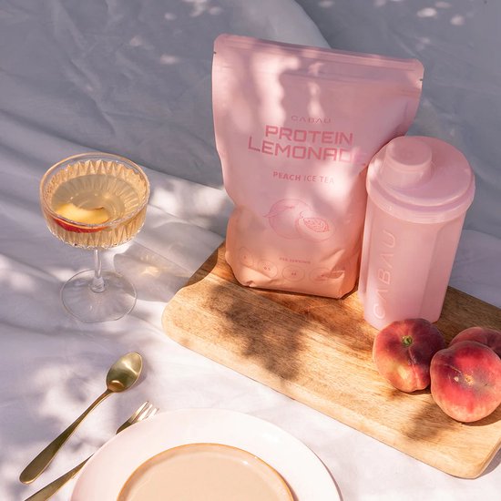 Cabau Protein Lemonade - Peach Ice Tea - Eiwitrijk & Suikerarm - Licht & Verfrissend van smaak - 38 drankjes - Hét zomerdrankje van 2024 van Cabau — afbeelding 2