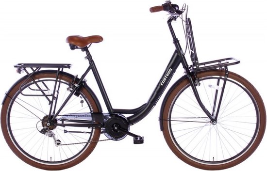 Foto: Cortego city plus damesfiets 28 inch 7 versnellingen stadsfiets transportfiets inclusief voordrager