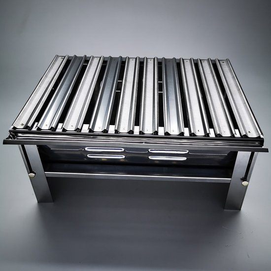 Opvouwbare BBQ - Draagbare opvouwbare grill met rooster - Portable Vouw Barbecue met Tas - Festival BBQ - Camping - Zomer - Park - Rechthoekig - 40 x 27 x 20 cm - Chroom van Kiwi Garden — afbeelding 5