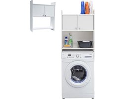 Vochtbestendig wandbevestigingsset 65 x 264 x 78 cm wit - Rek voor wasmachinekast van pvc Wasmachine rek