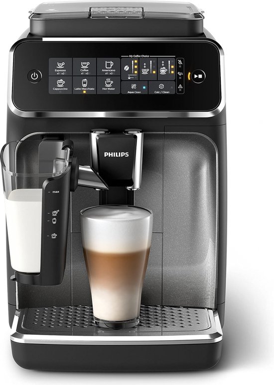 Philips Huishoudelijke Apparaten, Volautomatische Espressomachine met 5 Koffiespecialiteiten, LatteGo Melkoplossing, Zwart/Zilver