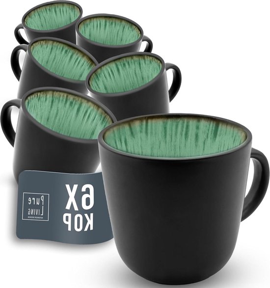 GBHOME Stapelbare koffiekopjes, set van 4, 480 ml keramische GBHOME Stapelbare koffiekopjes, set van 4, 480 ml keramische
