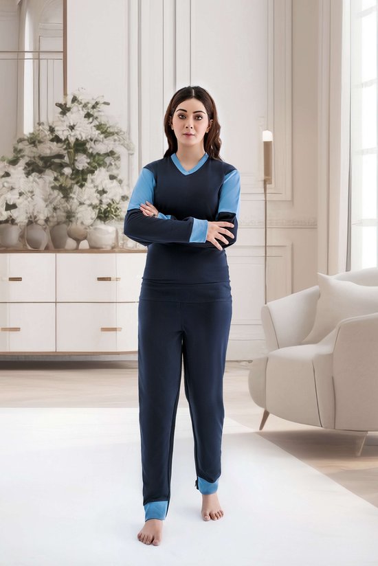 Blauw gedecoreerd nachthemd Comtessa | Online de mooiste pyjama's, nachthemden, ondermode en meer