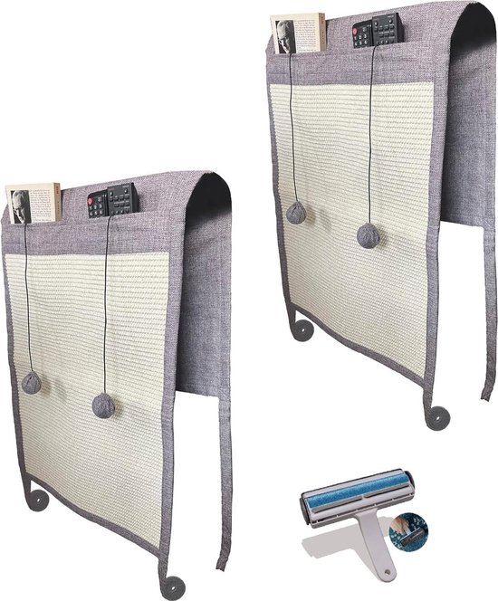 Balles à gratter pour chats et épilateur de poils de canapé – Set de 2 avec balles et sacs – Taille-crayon en sisal naturel pour griffoir de votre chaton
