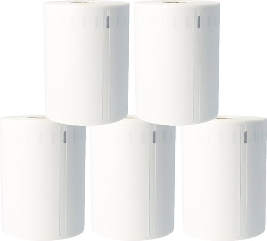 Dappaz 5 stuks Dymo Compatible Labels 4XL Wit S0904980 Geschikt voor Dymo Labelwriter 4XL | 104 x 159mm | Verzendetiketten Extra Groot
