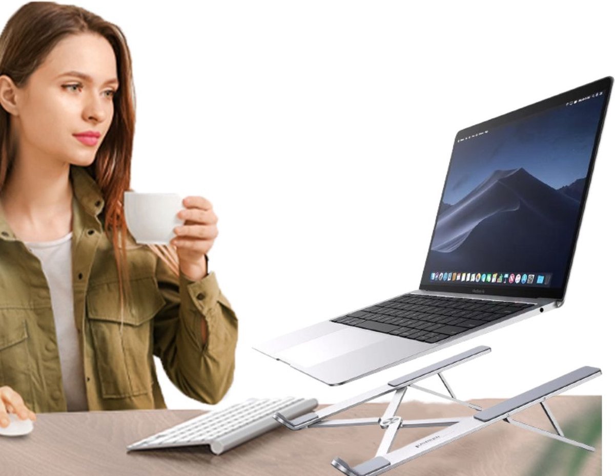 MKSS® Laptop Standaard - Laptop Stand - Verhoging - Zilver
