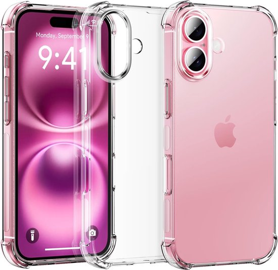 Coque adaptée pour iPhone 16 coque arrière antichoc – transparente