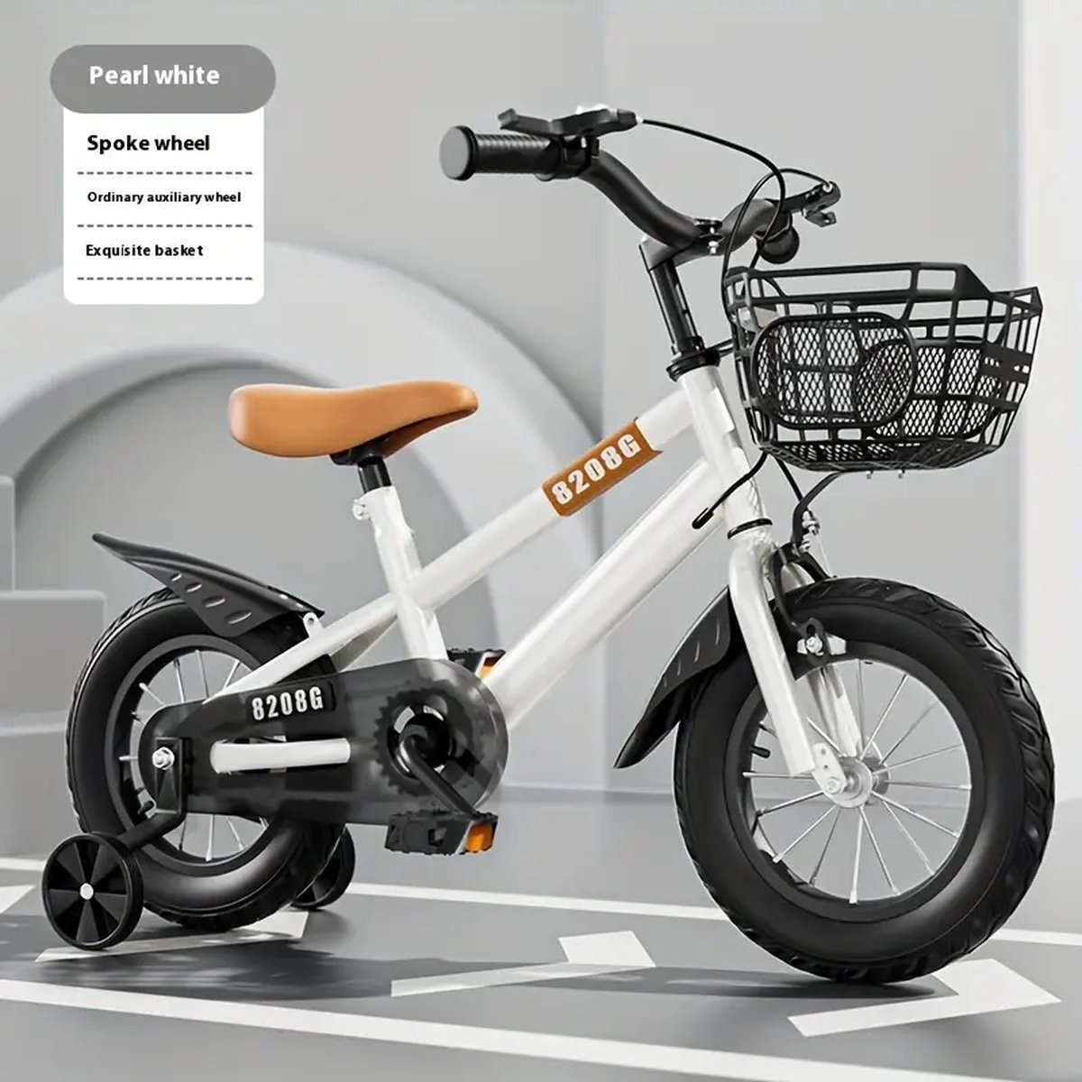Vélo Enfant 16 Pouces Avec Roues Stabilisatrices Amovibles – Vélo Garçon 4-8 Ans, Cadre Acier Robuste
