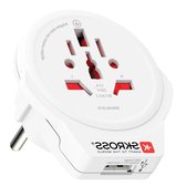 Bol.com Wereldstekker Reisadapter van wereld naar Europa Shuko met USB 1.0-aansluiting 50 V DC-max-24 A - Vermogen en spanning 1... aanbieding