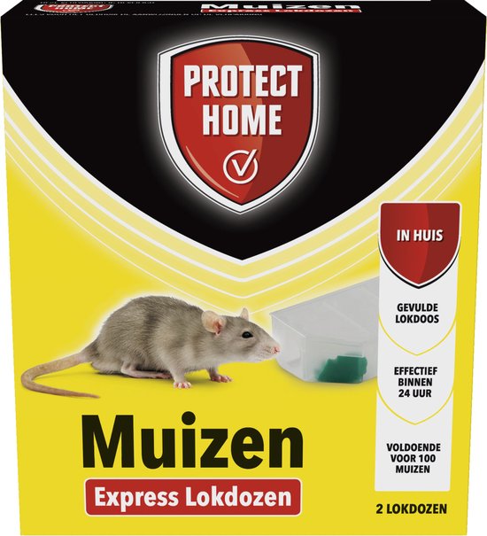 Foto: Protect home express lokdoos muizen 2 stuks muis bestrijden effectief binnen 24 uur goed voor 100 muizen