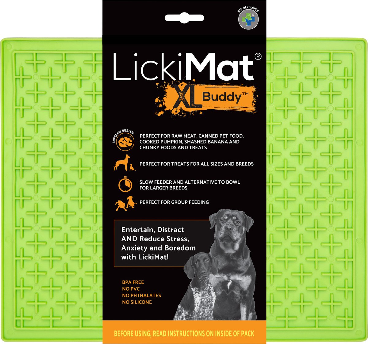 Bol.com Lickimat Buddy Treat - Slowfeeder Voermat Appelgroen - Hondenvoerbak - 30x25 cm aanbieding