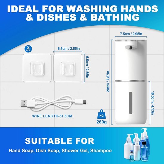 Cuifati Automatische schuimzeepdispenser, contactloze cartoon eend