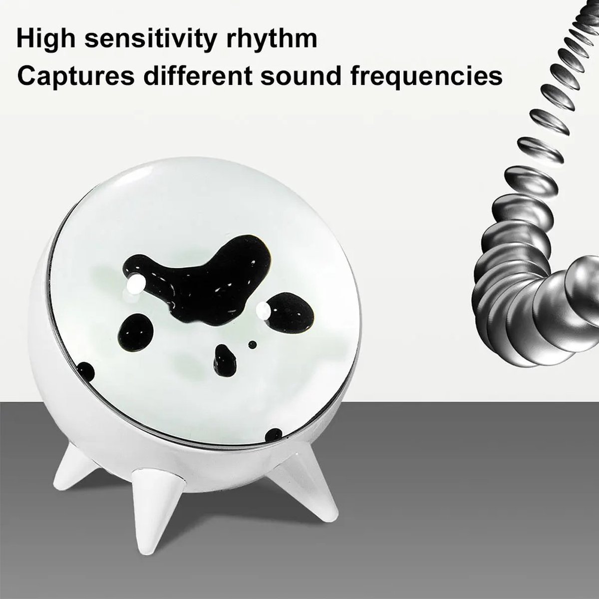 Ferrofluide Musical Dansant - Lampe à Rythme Avec Capteur De Son - Effet Visuel Avec La Musique - Bouteille De 4 Ml - Alimentation USB Type-C