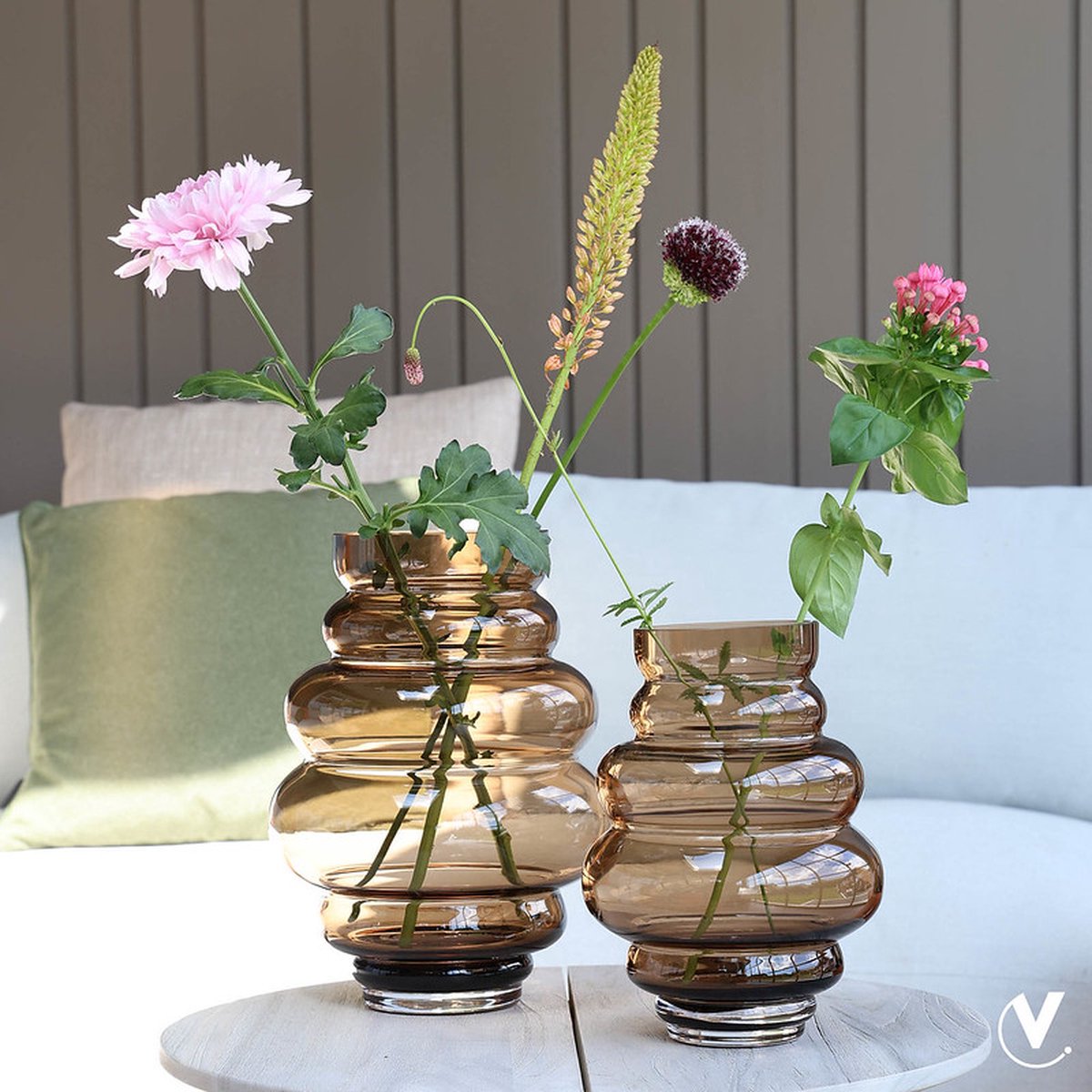 Vase The World Vaas Maputo | Medium | Taupe | Ø22 x H30 cm