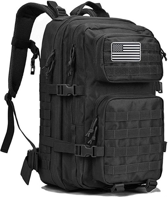 Tactische Leger Rugzak – 45L – Zwart – 30 x 30 x 50 cm – 4 Vakken ...