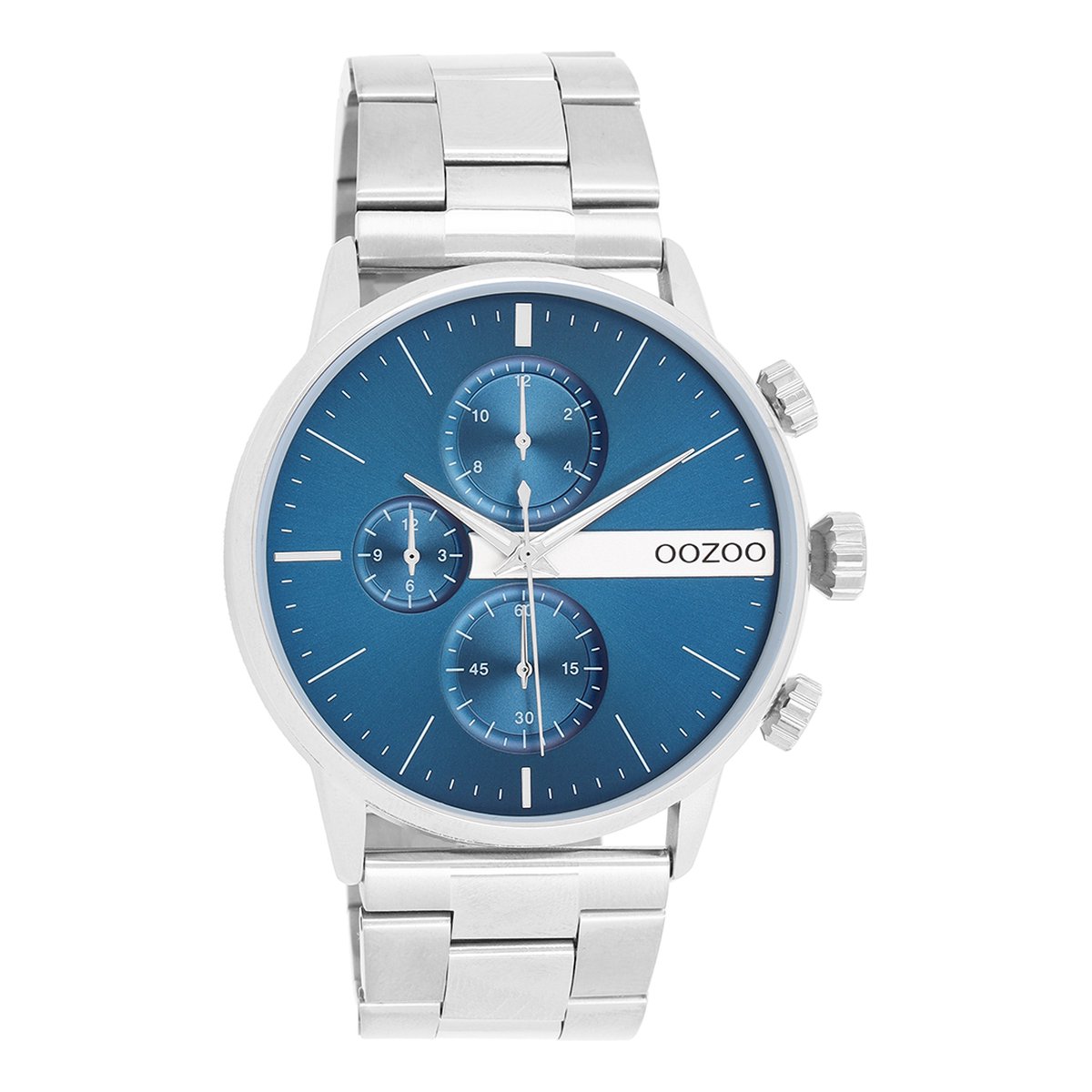 OOZOO Timepieces - Zilverkleurige horloge met zilverkleurige roestvrijstalen armband - C11410