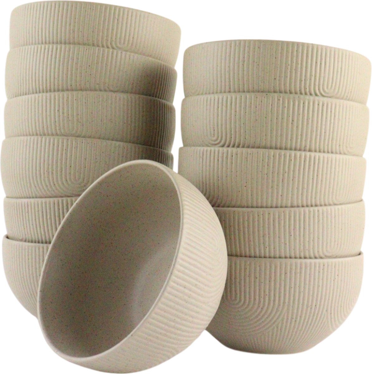 OTIX Soepkommen - Zonder Oor - Set van 12 - Schaaltjes - 600ml - Caramel - Aardewerk - TEAK