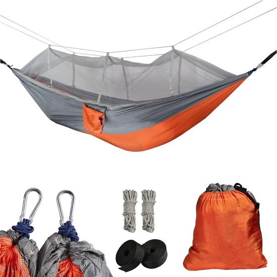 NatureFun Ultralicht Muggennet Campinghangmat 300x200 Cm - 300 Kg Draagvermogen