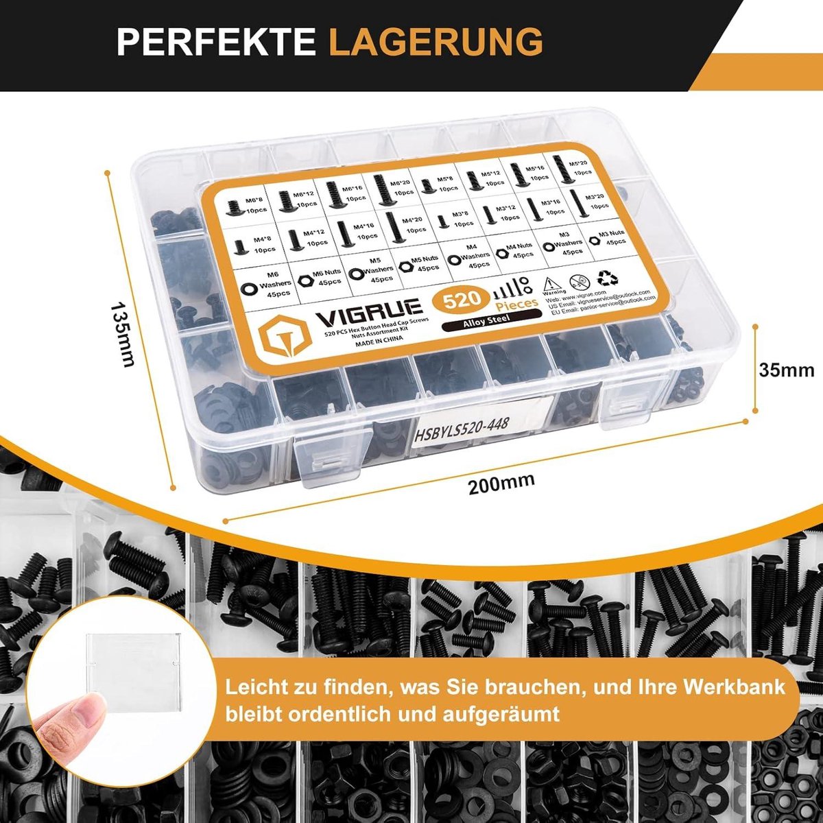 1060 Pièces M2 M3 M4 M5 Jeu De Vis En Acier Au Carbone Plat Rond Cap