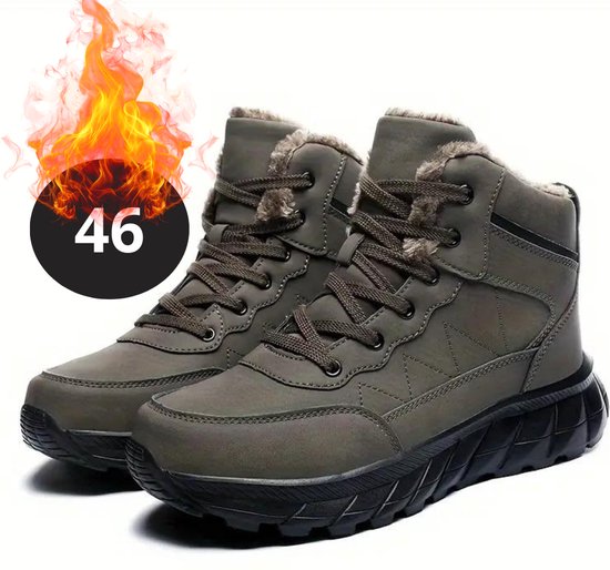 Bovista Snowboots - Sneeuwschoenen - Sneeuwboots - Heren - Wintersport - Ski - Skischoenen - Khaki - 46 - Buiten - Antislip