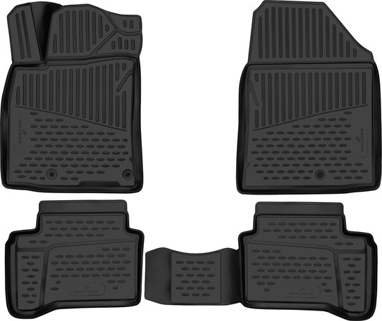 Ensemble de cinq tapis de voiture Walser noirs, y compris les tapis avant et arrière.