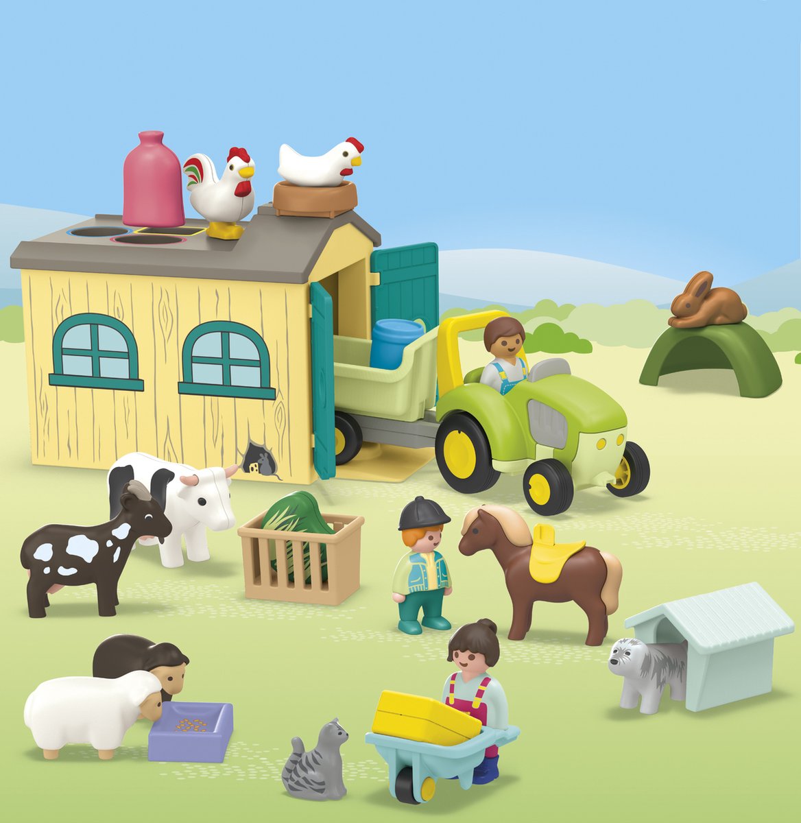 PLAYMOBIL Junior PROMO: Boerderijavontuur met tractor, aanhanger en dieren vrienden - 71656 — afbeelding 8
