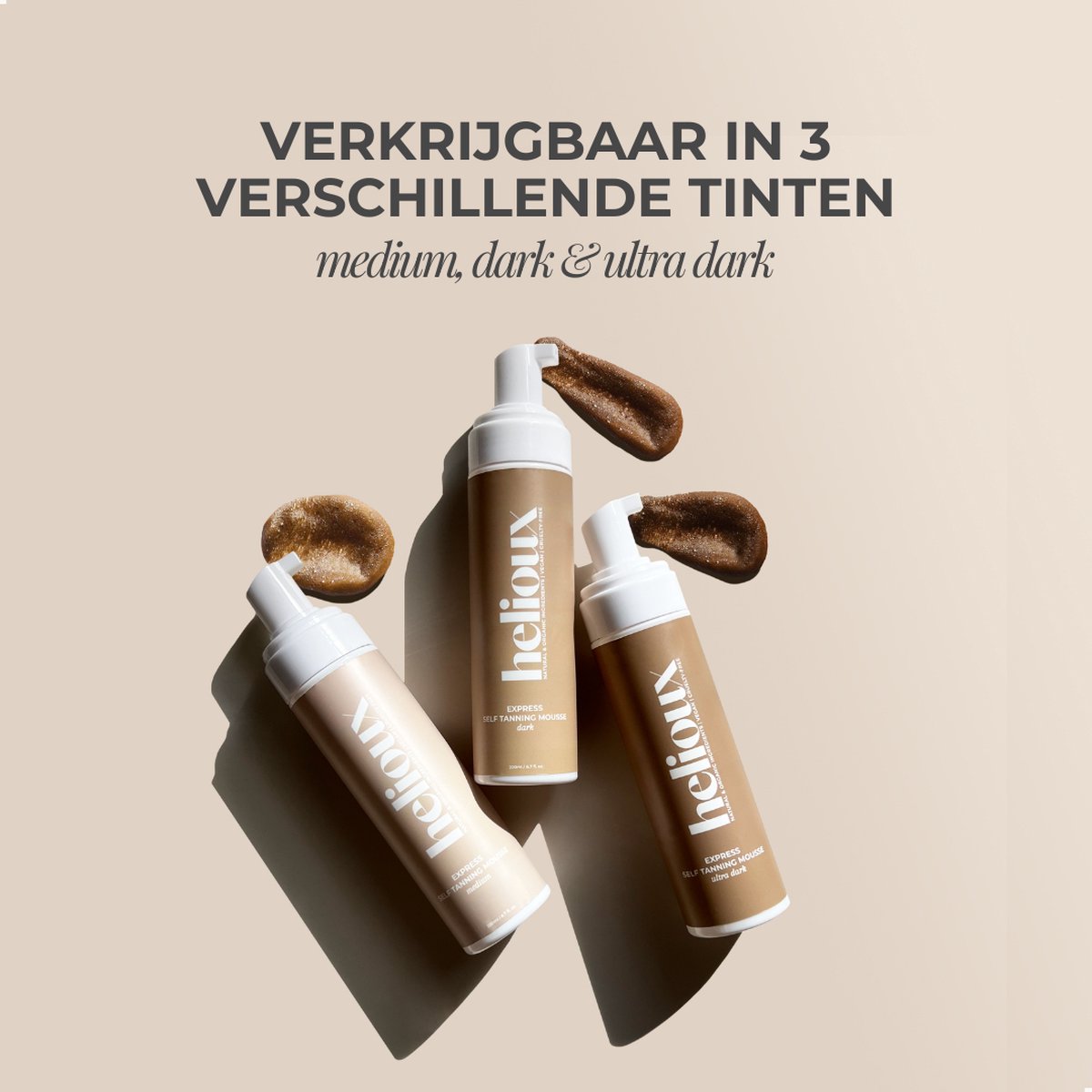 Helioux® Zelfbruiner Mousse Express Medium (1-3 uur) - Self Tanning Mousse voor Lichaam & Gezicht Medium Donker - Instant Tan - Vegan & Dierproefvrij - Natuurlijke Ingrediënten – foto 3