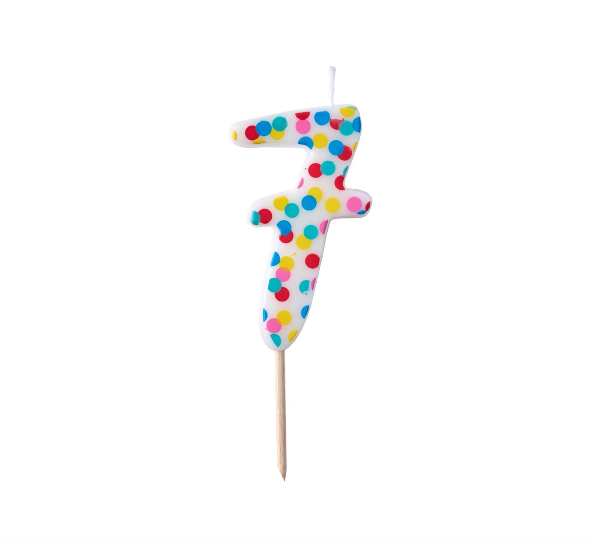 Ginger Ray - Taart Kaars nummer 7 - Polka dot - Stippels - Gekleurd