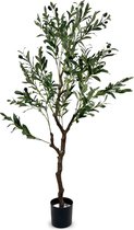 IvoQ Olijfboom Artificiel 150 cm – Sans Entretien – Intérieur et Extérieur – Plante Artificielle de Luxe – Créateur d'Atmosphère à Feuilles Persistantes pour la Maison et le Bureau