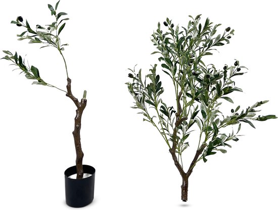 IvoQ Olijfboom Artificiel 150 cm – Sans Entretien – Intérieur et Extérieur – Plante Artificielle de Luxe – Créateur d'Atmosphère à Feuilles Persistantes pour la Maison et le Bureau