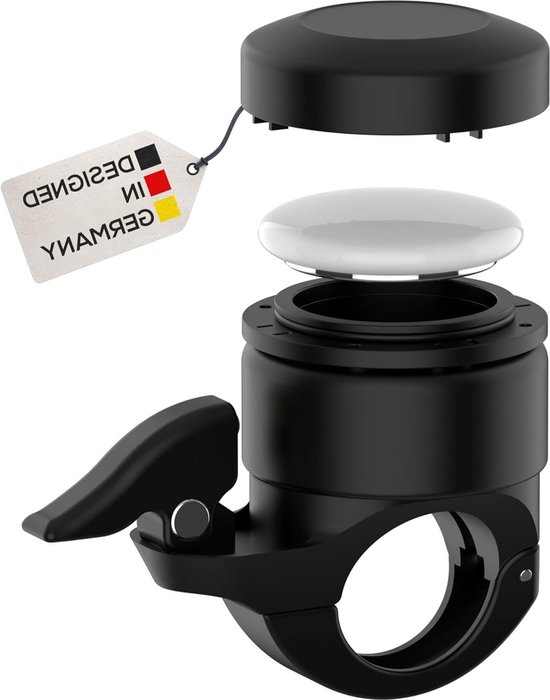 AirBell Fietsbel voor Apple AirTag, diameter van 22 mm, diefstalbeveiliging. Beugel verborgen in bel, bel functioneert, geschikt voor het verkeer, inclusief gereedschap