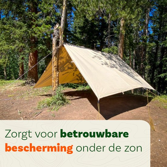 All Purpose Canvas Tarp - Rechthoekig 5x6m - Waterdicht, UV-bestendig en Duurzaam - Ideaal voor Kamperen, Bouwplaatsen en Bescherming van Buitenmeubilair - Versterkte Ringen voor Eenvoudige Bevestiging van Merkloos — afbeelding 2