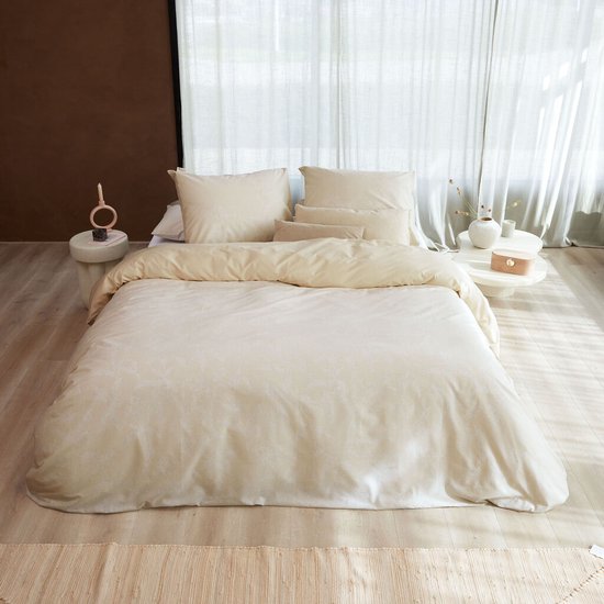 Walra Dekbedovertrek Yarrow Elegance - 140x220 - 100% Katoen (BCI) - Zand van Walra — afbeelding 4