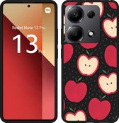 Cazy Hoesje Zwart geschikt voor Xiaomi Redmi Note 13 Pro 5G Appels