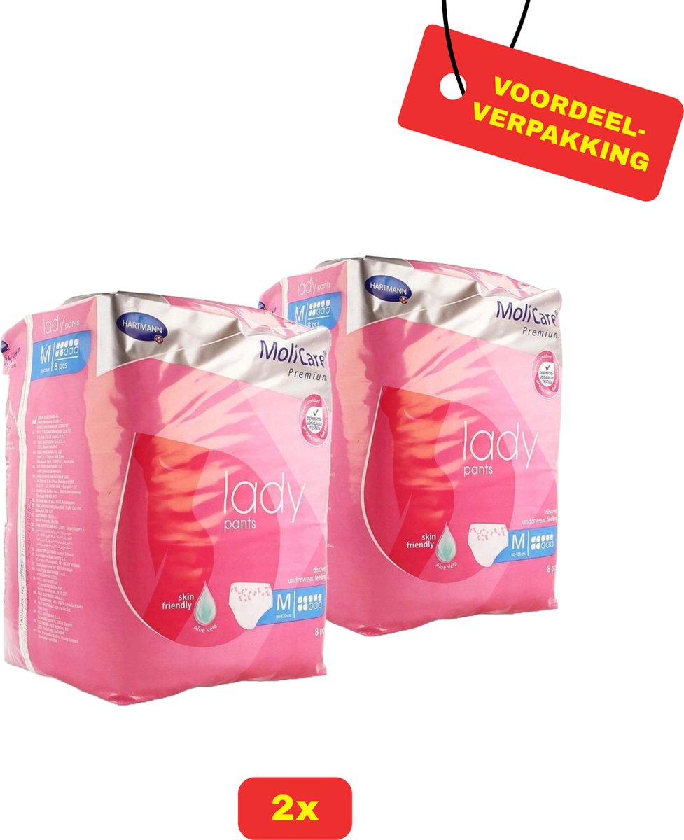 Goedkoopste 2x MoliCare Premium LADY Pants 7 Drops - Maat M - 2x 8 stuks - Voordeelverpakking!