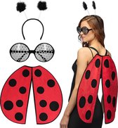 Boland - Set Ladybug - Volwassenen - Vrouwen - Lieveheersbeestje - Accessoireset - Grappig en Fout - Carnaval - Themafeest - Cosplay