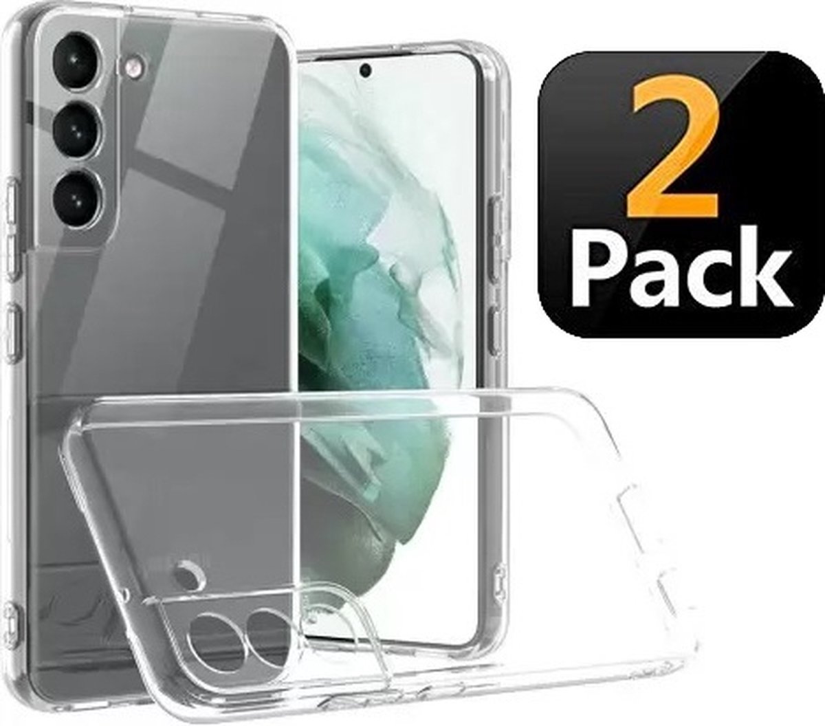 Samsung S22 Plus Hoesje TPU Siliconen Transparant 2x