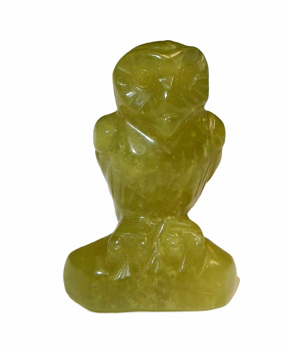 Shanna's Gems and more Miniatuur Uil Natuurlijke Serpentijn groen