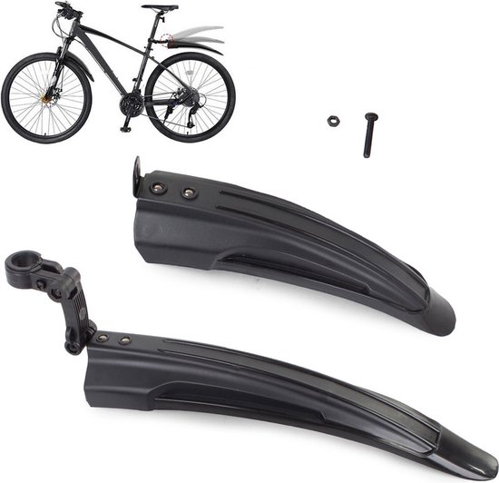 Foto: Rambux spatbord mountainbike spatbord set voor achter spatborden incl bevestigingsmateriaal zadelpenbevestiging universeel zwart