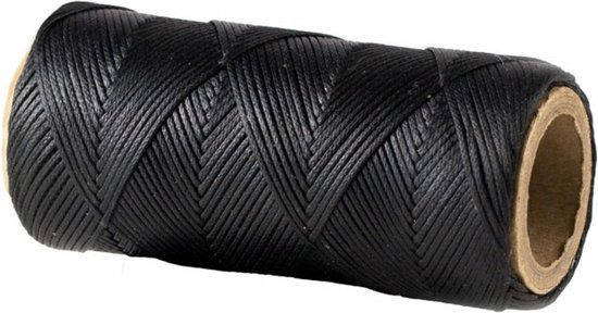 Horka - Pektouw Invlechtgaren Gewaxet - 80 meter - Zwart Horka - Pektouw Invlechtgaren Gewaxet - 80 meter - Zwart