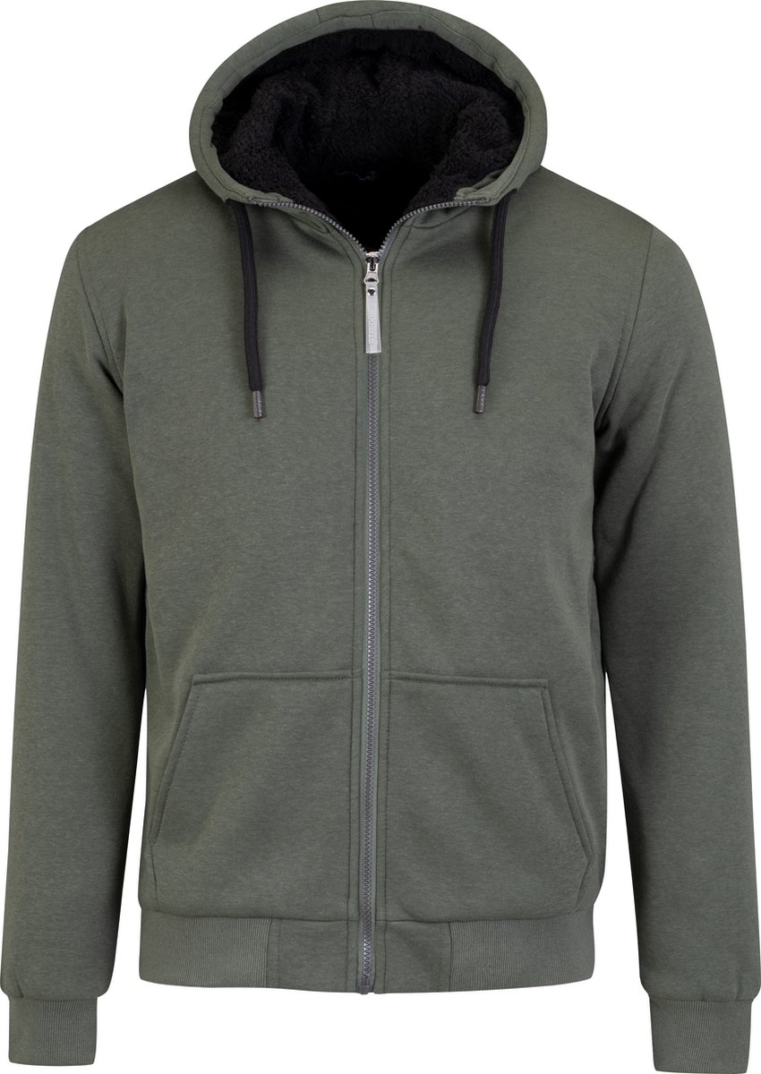 STØRVIK Kenny Sweatvest Heren Teddy Gevoerd Hoodie Olijfgroen