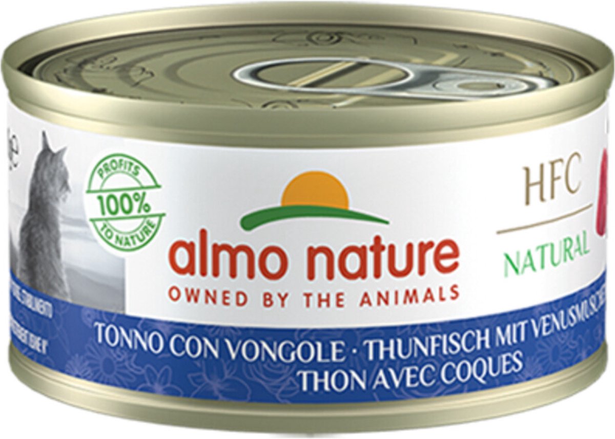 48x Almo Nature HFC Natural Kattenvoer Nat Blikje Tonijn & Mosselen 70 gr
