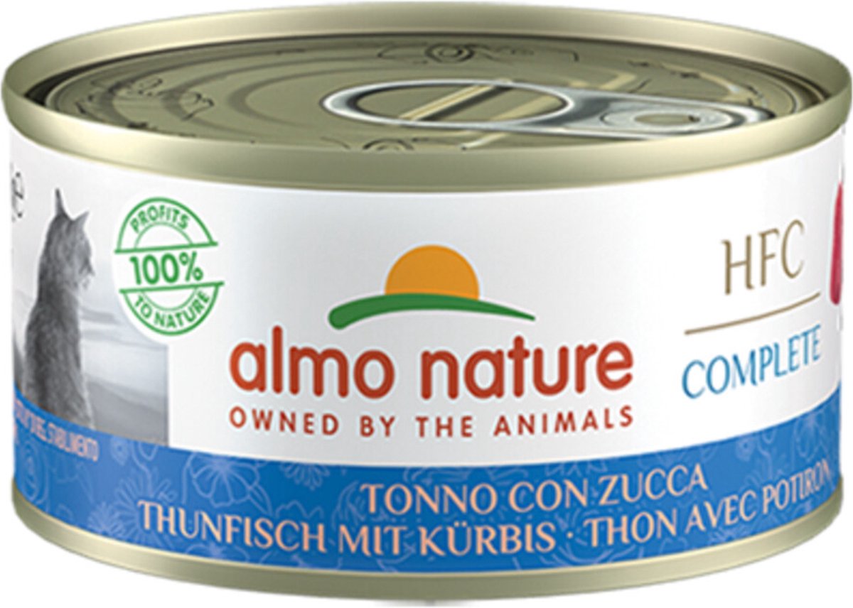 48x Almo Nature HFC Graanvrij Kattenvoer Nat Tonijn & Pompoen 70 gr