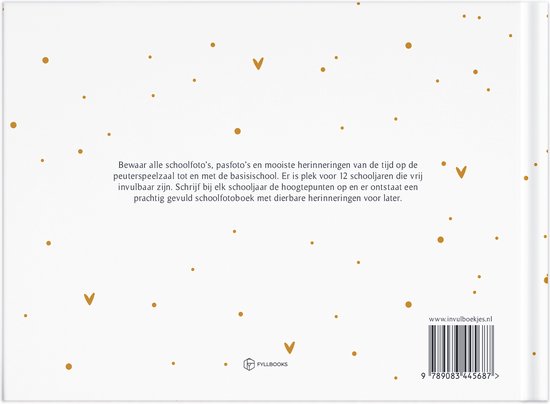 Fyllbooks - Livre photo scolaire - Album photo scolaire - Livre à remplir pour photos scolaires - Pois ocre