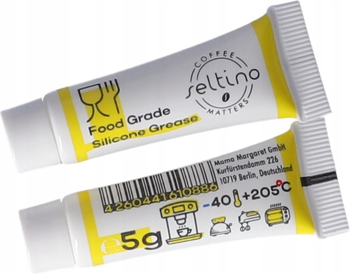 1x Conserverend smeermiddel - SELTINO FOOD GRADE -5g universeel voor alle koffiemachines Verleng de levensduur van je koffiemachine en geniet van het volledige potentieel. FOOD GRADE - Het vet is niet giftig en veilig in contact met voedingsmiddelen.