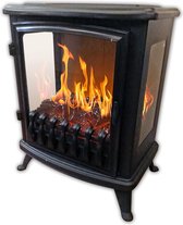 Bol.com 3D Fire Glass elektrische open haard zwart - Chemin 'Arte 139 met afstandsbediening Elektrische haard aanbieding
