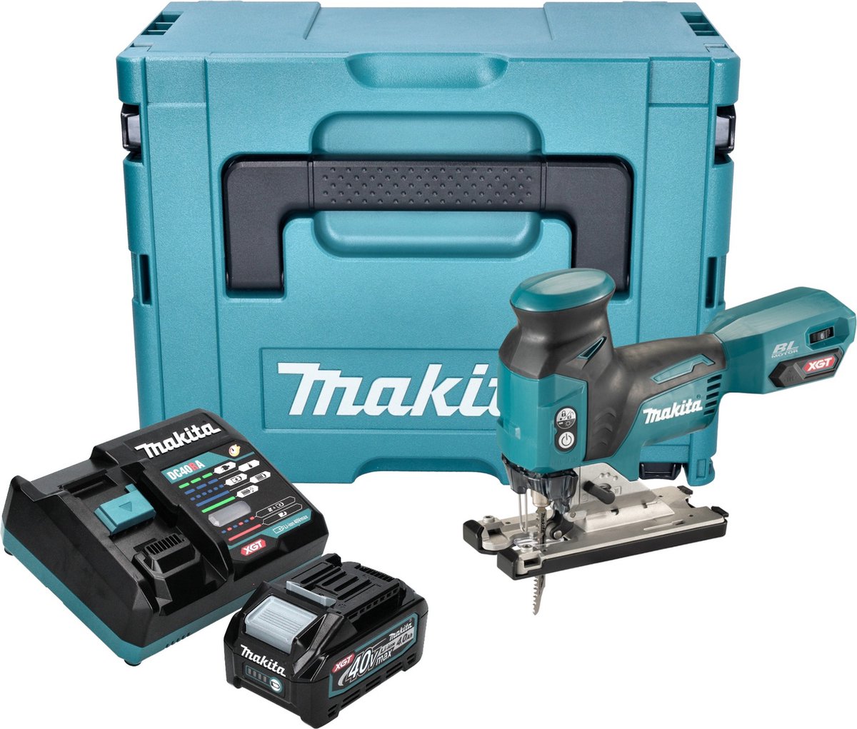 Makita JV 001 GM101 Accu decoupeerzaag 40 V max. 135 mm borstelloos + 1x accu 4.0 Ah + lader + Makpac