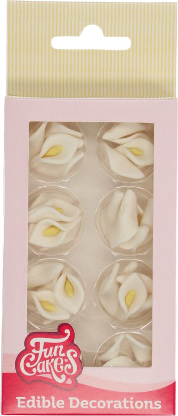 FunCakes Suikerdecoraties - Witte Calla - 24 Stuks - Eetbare Taartdecoratie